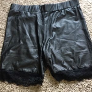 Pleather biker shorts